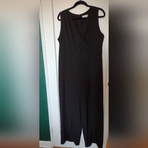 Black jumpsuit with front leg slits